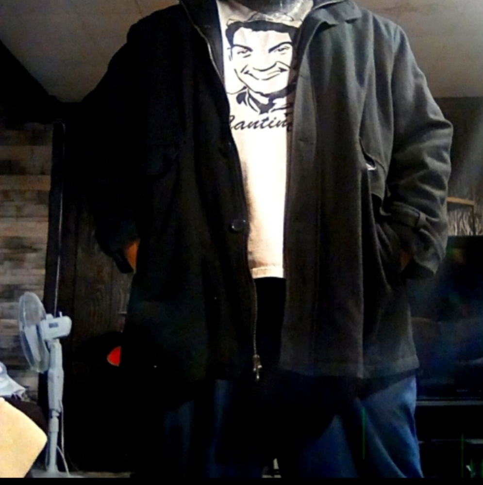 King size wool hooded winter & Spring  trenchcoat 60 % Wool, Vintage